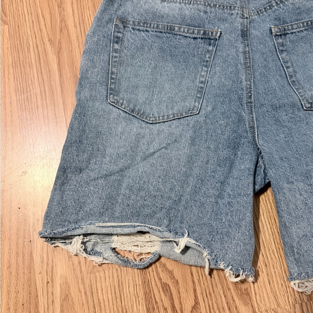 No Boundaries Light Blue Distressed Jean Shorts - Picture 6 of 8